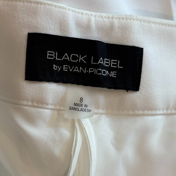 Black Label by Evan-Picone white slacks/trousers, lined,  pockets, size 8 - Picture 6 of 7